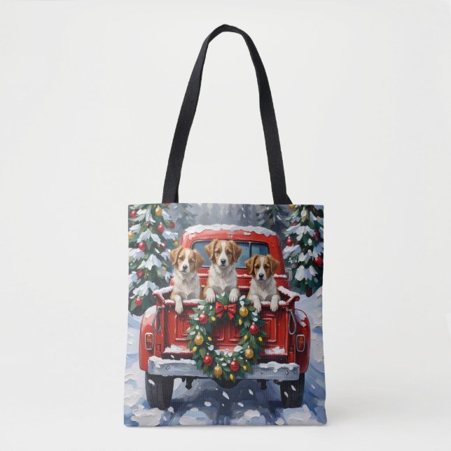 Bolsa Tote Papillon Christmas Red Truck Holiday (Frente)