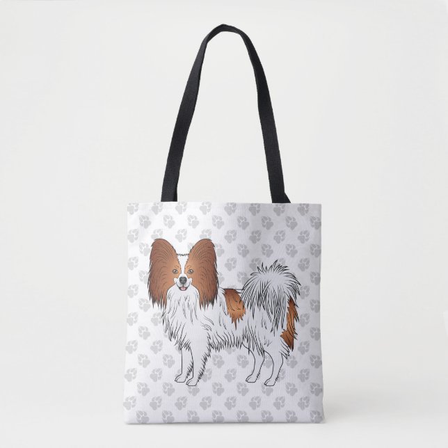 Bolsa Tote Papillon Desenho Animado Vermelho e Branco Com Pat (Frente)