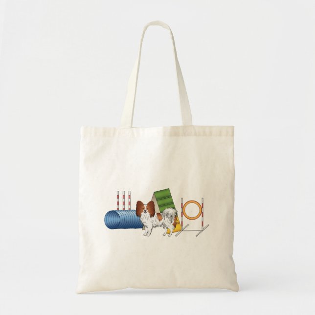 Bolsa Tote Papillon Vermelho e Branco com Equipamento de Agil (Frente)
