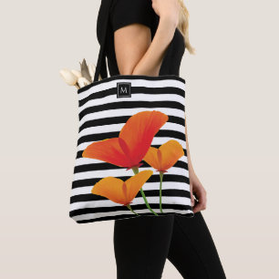 Bolsa Tote Papoila Negra Chic Monograma