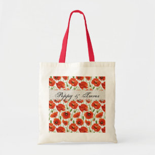 Bolsa Tote Papoila vermelha do verão