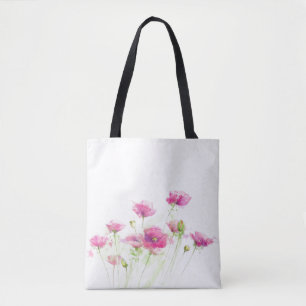 Bolsa Tote Papoilas pintadas 3 da aguarela