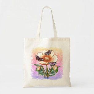 Bolsa Tote Papoula amarela Borboleta