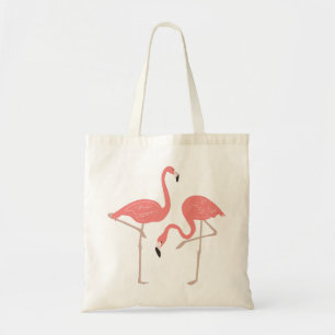Bolsa Tote Par Bonito De Flamingos Rosa Ilustrado