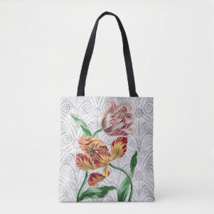 Bolsa Tote Par da Vintagem das Flores de Tulipas Bonito no Sa