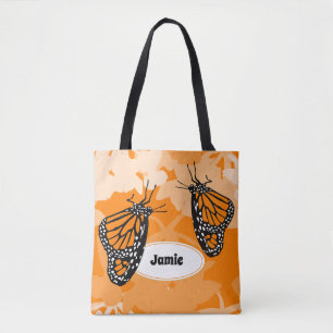 Bolsa Tote Par De Borboleta De Monarca Corta Na Planta De Cis