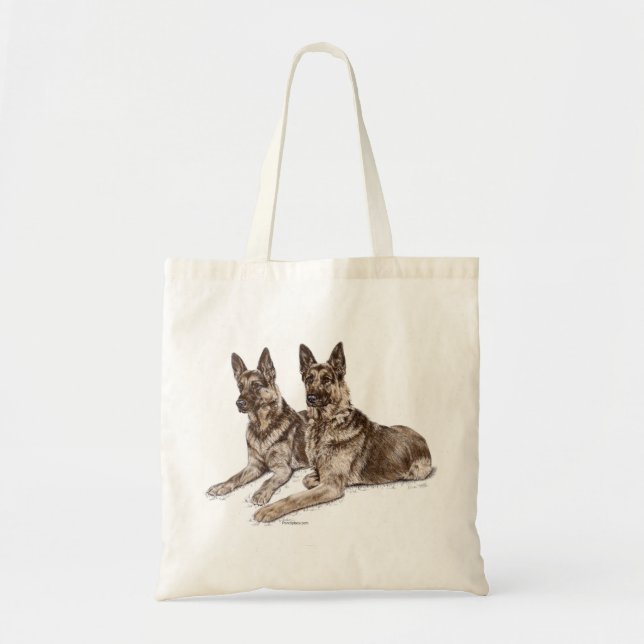 Bolsa Tote Par de Cães German shepherd (Frente)