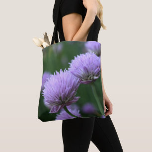 Bolsa Tote Par de Cebola de Scallion Roxo Flor