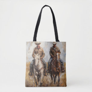Bolsa Tote Par de Cowboys em Cavalos