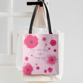 Bolsa Tote Para a Melhor Mãe do Mundo Floral Rosa Dia das Mãe