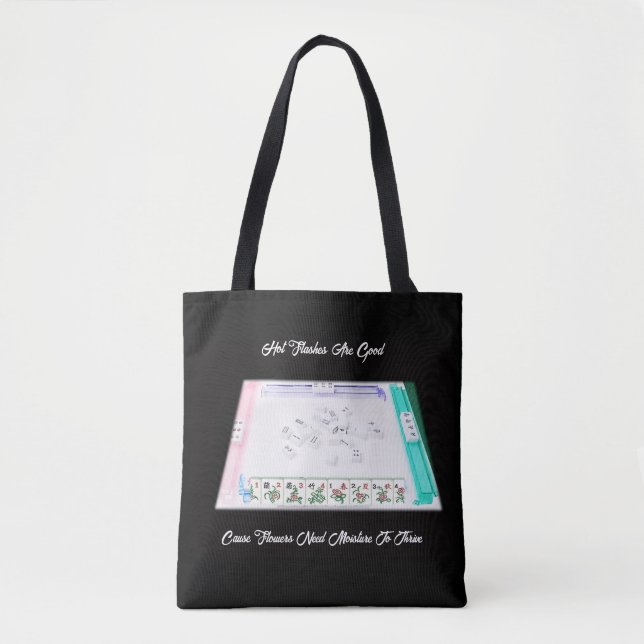 Bolsa tote para amantes de mahjong com ondas de ca (Frente)