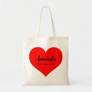 Bolsa tote para madrinha minimalista coração fofo
