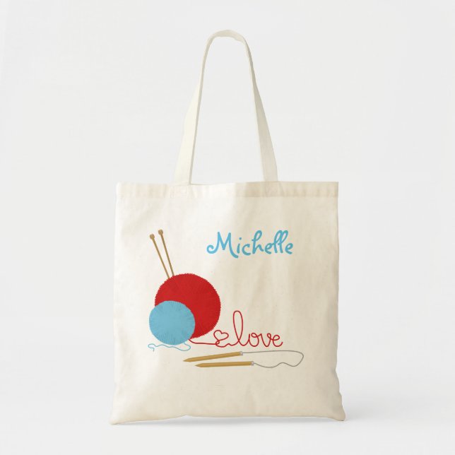 Bolsa Tote Para o amor do saco de confecção de malhas (Frente)