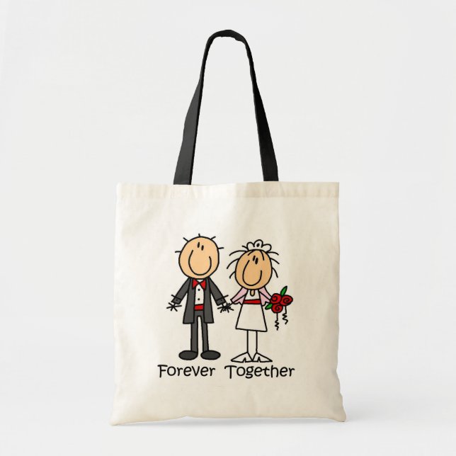 Bolsa Tote Para sempre junto t-shirt e presentes (Frente)