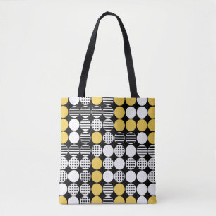 Bolsa Tote Para uma linha - Design de ponto - Preto, Branco, 