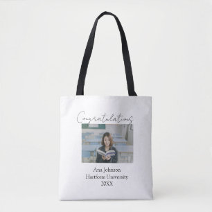 Bolsa Tote Parabéns foto graduado nome universidade ano