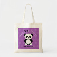 Parabéns Panda Personalizada Crianças Roxo Raparig