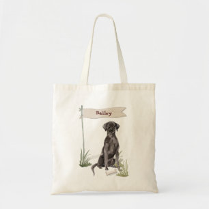 Bolsa Tote Parabéns pretos em um novo cachorro