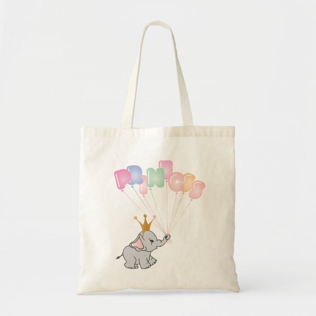 Bolsa Tote Parabéns Princesa Imagens Bebê Elefante (Frente)