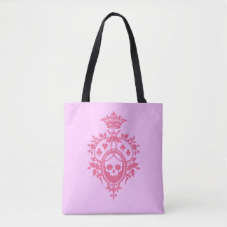Bolsa Tote Parada rosa com caveira e estaca para roupas de ca
