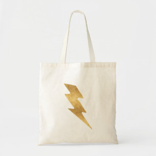 Bolsa Tote Parafuso de relâmpago no ouro metálico