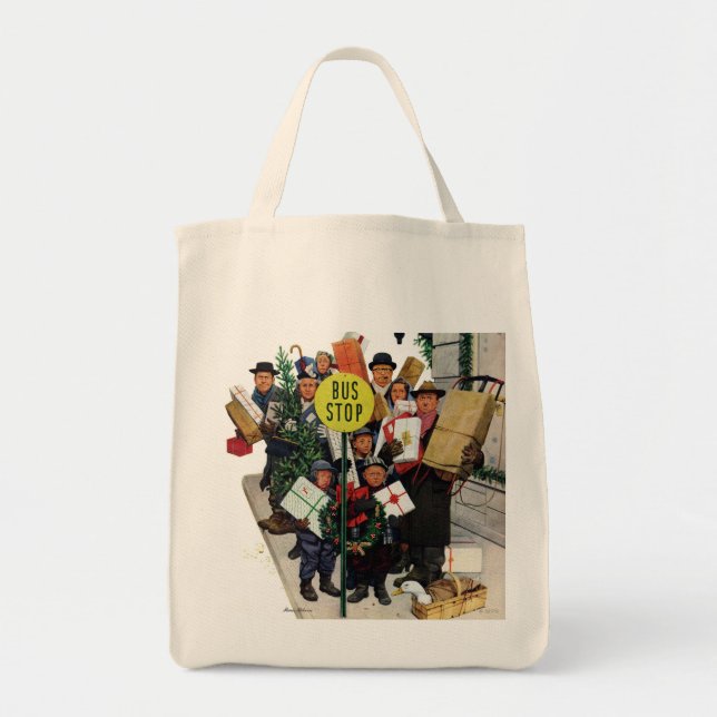 Bolsa Tote Paragem do autocarro no Natal (Frente)