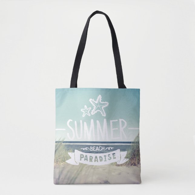 Bolsa Tote Paraíso da praia do verão (Frente)