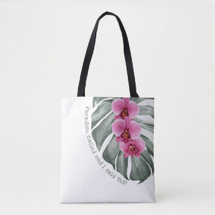Bolsa Tote Paraíso de Citação Tropical Whimsical Chamado