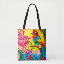 Bolsa Tote Paraíso de Papagaios Tropicais