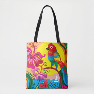 Bolsa Tote Paraíso de Papagaios Tropicais