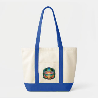 Bolsa Tote Paraíso do Pôr do Sol Tropical – Arte Vibrante da 