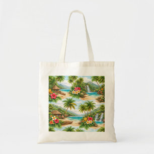 Bolsa Tote Paraíso Floral da Praia Tropical do Havaí