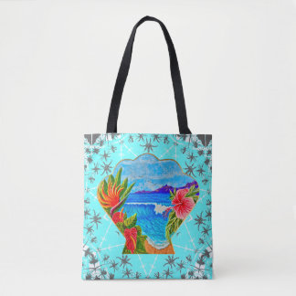 Bolsa Tote Paraíso Havaiano (Azul)