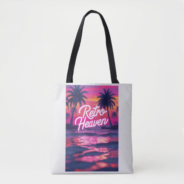 Bolsa Tote Paraíso Neon dos Anos 80 (Frente)