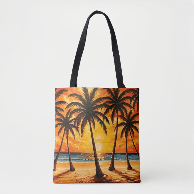 Bolsa Tote Paraíso Tropical Amarelo Marrom (Frente)