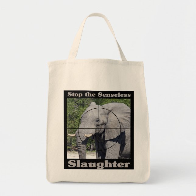 Bolsa Tote Parar o Elefante do Abate (Frente)