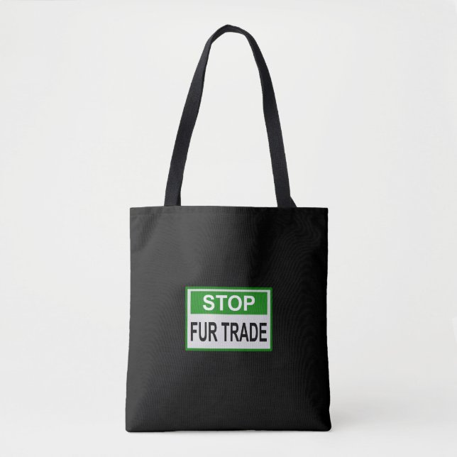 Bolsa Tote Parar Sinal de Comércio de Pele Verde (Frente)