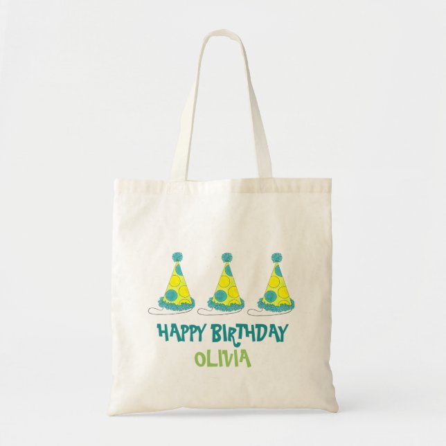 Bolsa Tote Parceiro de bolinhas Feliz Celebração de Aniversár (Frente)