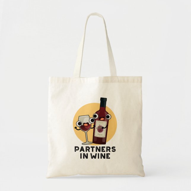 Bolsa Tote Parceiros De Bebida Engraçada Com Vinho (Frente)