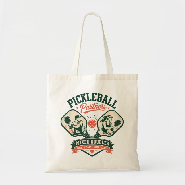 Bolsa Tote Parceiros de Pickleball Duplas Mistas (Frente)