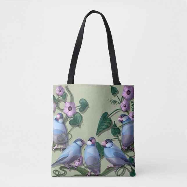 Bolsa Tote pardais-de-java  (Frente)