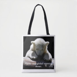 Bolsa Tote Pare a sacola do urso polar de aquecimento global