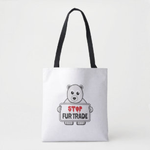 Bolsa Tote Pare de trocar pelo urso polar triste