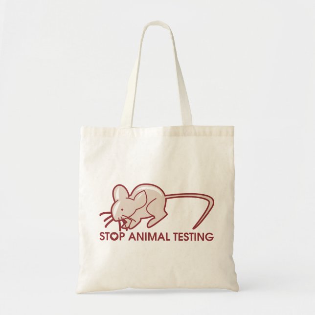 Bolsa Tote Pare o teste animal (Frente)