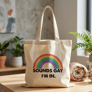 Bolsa Tote Parece Gay Estou Na Citação Orgulho Arco-Íris