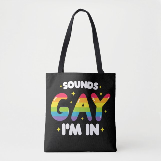 Bolsa Tote Parece Gay, estou no Orgulho LGBT Engraçado (Frente)