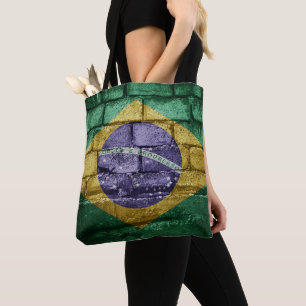 Bolsa Tote Parede de bandeira do Brasil