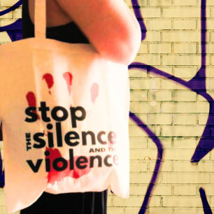 Bolsa Tote Parem o Silêncio e o Ativista da Violência