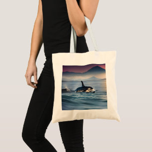 Bolsa Tote Parental Bliss: Mamãe E Bebê Orcas No Oceano,