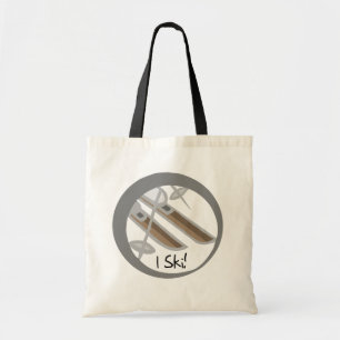 Bolsa Tote Pares de esquis eu esquio camiseta e presentes